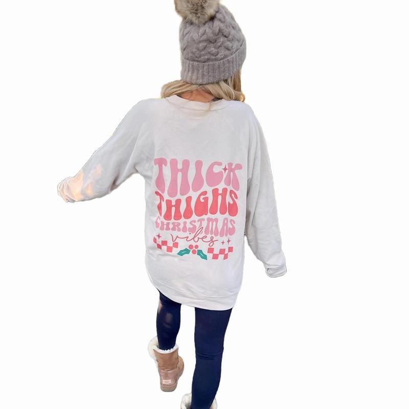 Thick Thighs Christmas Graphic Sweatshirt