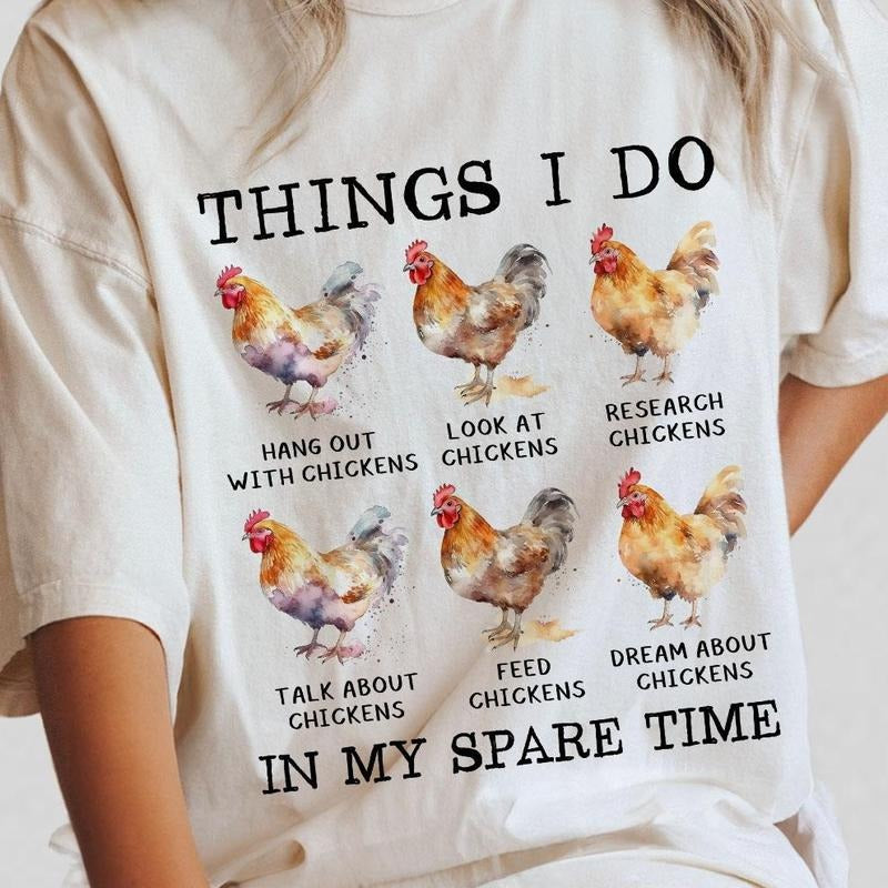Things I Do In My Spare Time Shirts, Funny T-shirt, Funny Chicken Shirts, Chicken Lover Gifts, Chicken Girl Shirt, Farm Girl Shirt, Farm Family Shirt, Farm Shirt, Chicken Tee, Shirts For Women, My Spare Tim e Tee, Women's Tops
