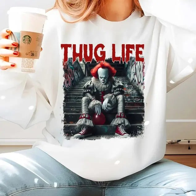 Thug Life Halloween Bad Witches SweatShirt, Retro Witches Movie SweatShirt, Retro Halloween Character SweatShirt, Halloween Sanderson Sisters Gift, Unisex Classic Cotton with Graphic Print in All Sizes, For Men, For Women