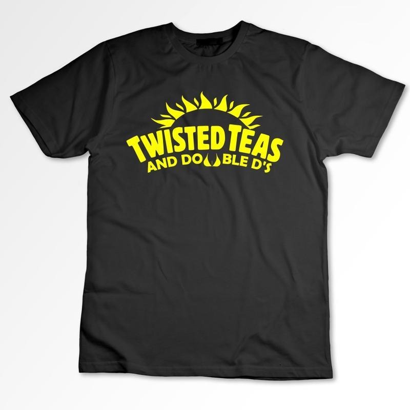 Twisted Teas and Double D's - Unisex Black Short Sleeve T-Shirt Crewneck Cotton
