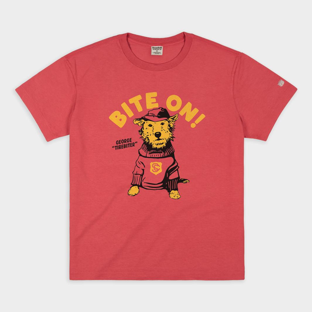 Vintage George Tirebiter USC Dog Mascot Heavyweight Tee Style001