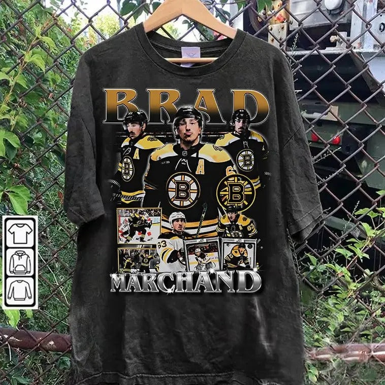 Vintage 90s Graphic Style Brad Marchand T-shirt - Brad Marchand T-shirt - Retro American Ice Hockey Tee For Man and Woman Unisex T-shirt