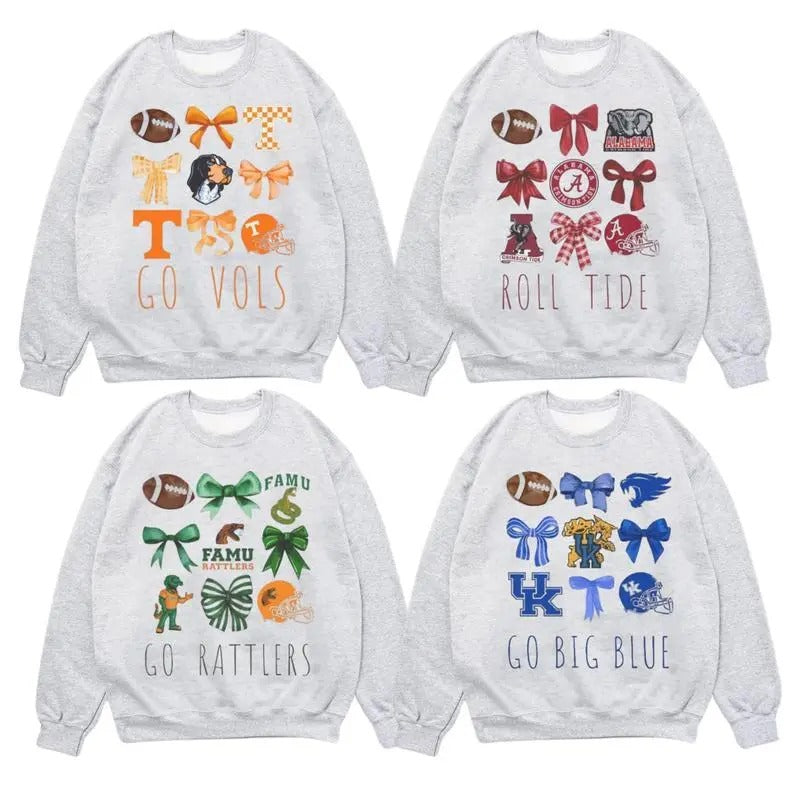 Vintage College Football Ash Grey Crewneck Sweatshirt, Coquette Style, Gift For Fan men's sweatshirts vintage clothing