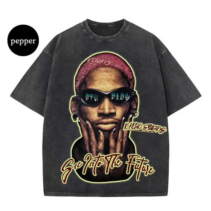 Vintage Into The Future Portrait Graphic Tee, Hoodie, Sweatshirt S-3XL, Streetwear & Underwear Festival Party