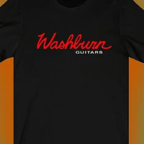 Washburn Guitar Red Logo Men's Black T-shirt Menswear Top