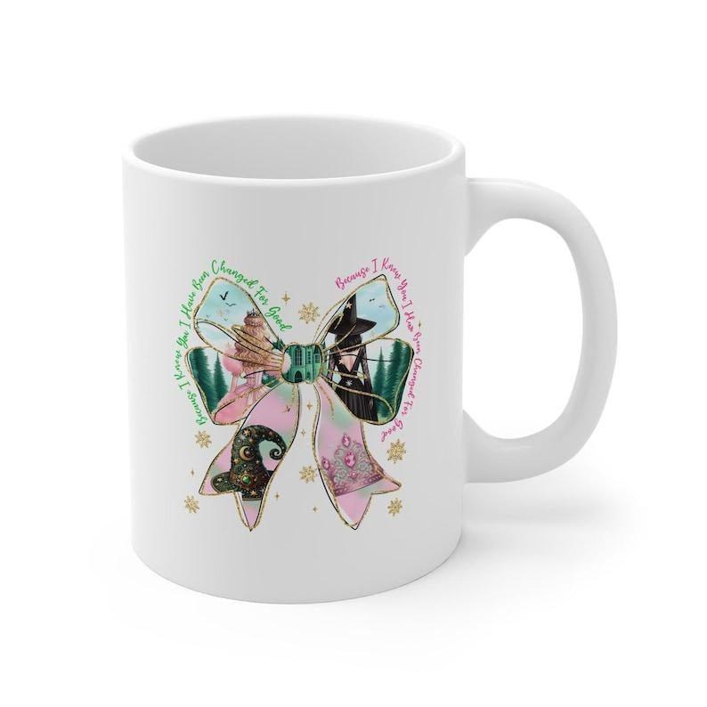 White Mug, Wicked Inspired Mug, Double Sided Printed, Gift idea, Coffee Mug, Secret Santa, Wicked Musical Mug