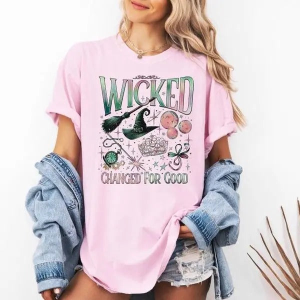 Wicked Change For Good Shirt, Defy Gravity Broomstick Magic Wand, Wizard Movie Fan Shirt