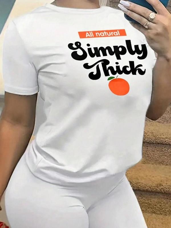 Women's Cartoon Graphic Print Round Neck Tee, Trendy Casual Short Sleeve T-shirt for Daily Wear, Ladies Outfit