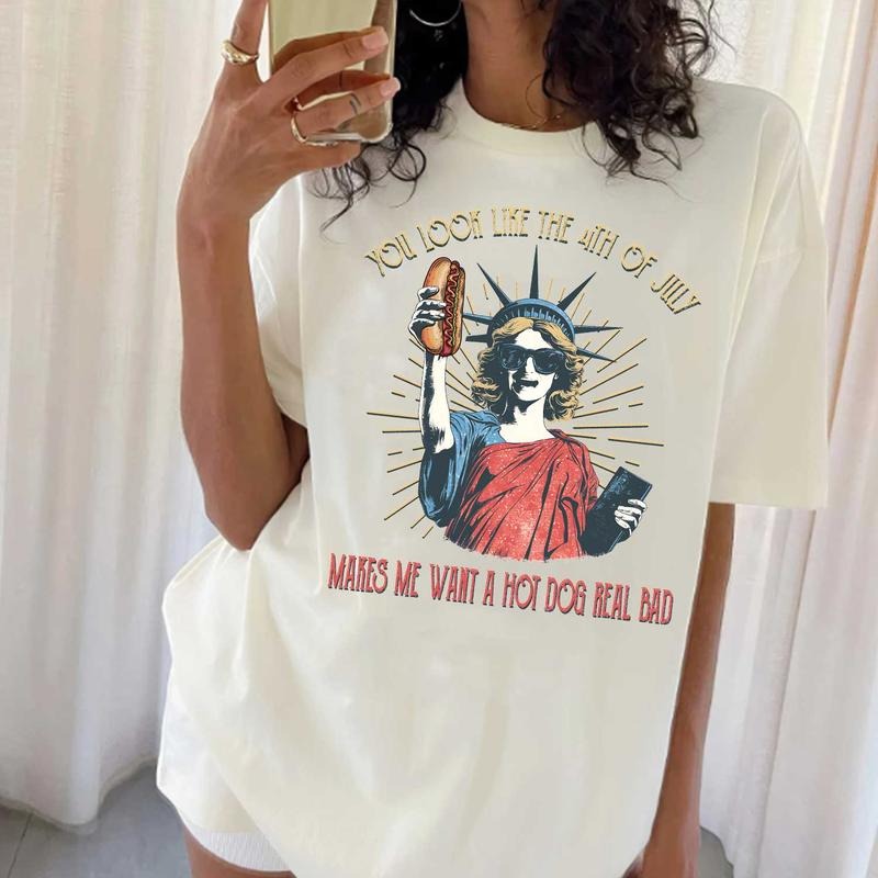 You Look Like The 4th Of July Makes Me Want A Hot Dog Real Bad Shirt, Funny 4th Of July Gift Shirt Hoodie Sweatshirt