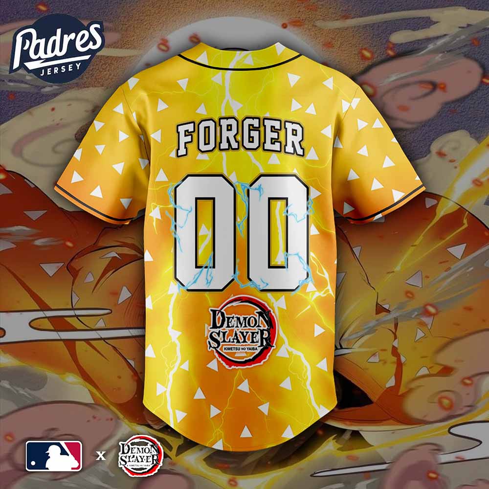 Zenitsu Demon Slayer X MLB Personalized Baseball Jersey 2025 - Padres Jersey Oasis: Elevate Your Baseball Style Game