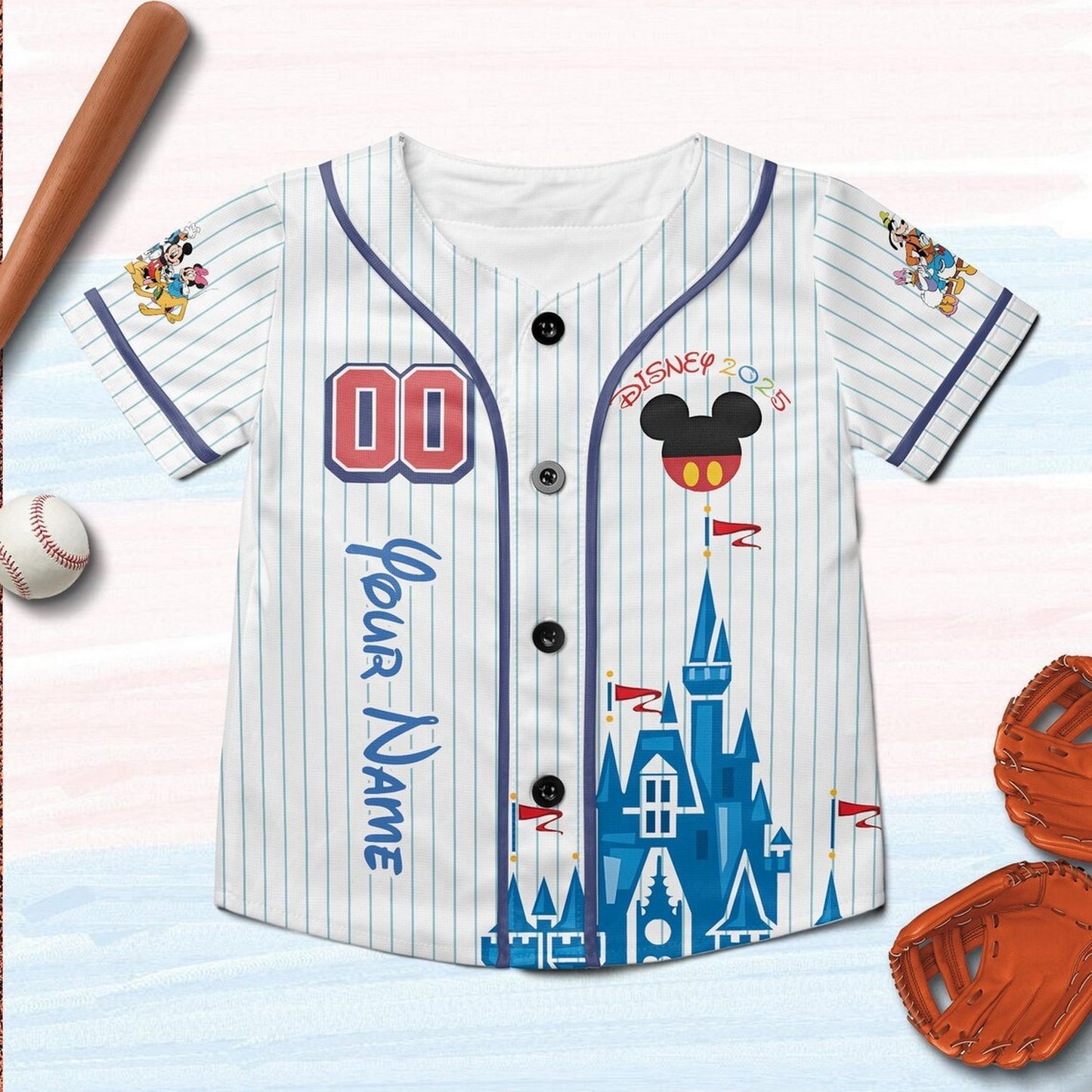 Custom Name And Number Disney Family 2025 Vacation Baseball Jersey