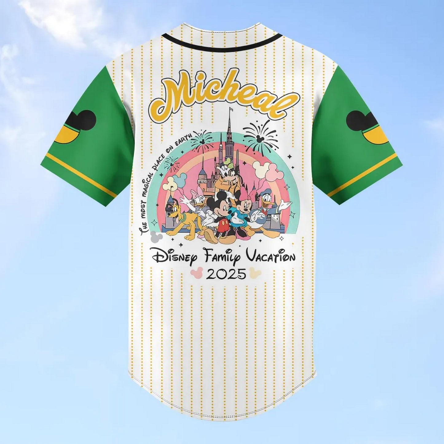 Custom Name Disney Family Vacation 2025 Pluto Baseball Jersey