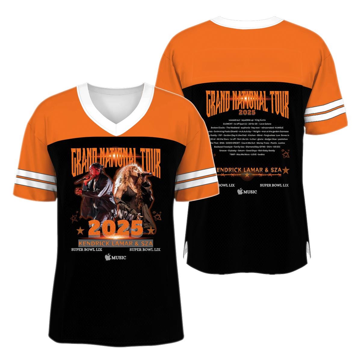 Kend-rick Lamar & S-ZA 2025 Grand National Tour Jersey, Ken-drick Lamar Shirt, S-ZA Shirt