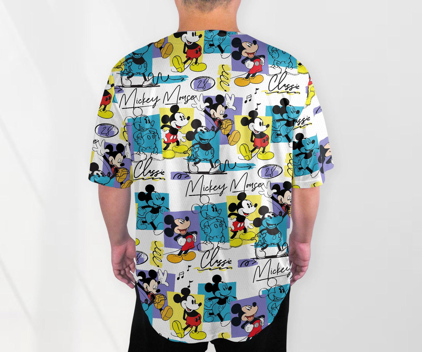 Mickey Baseball Jersey Vintage Cartoon Shirt Funny Graphic Tee Mickey Mouse Summer Tropical Shirt Gifts for Mickey Fan