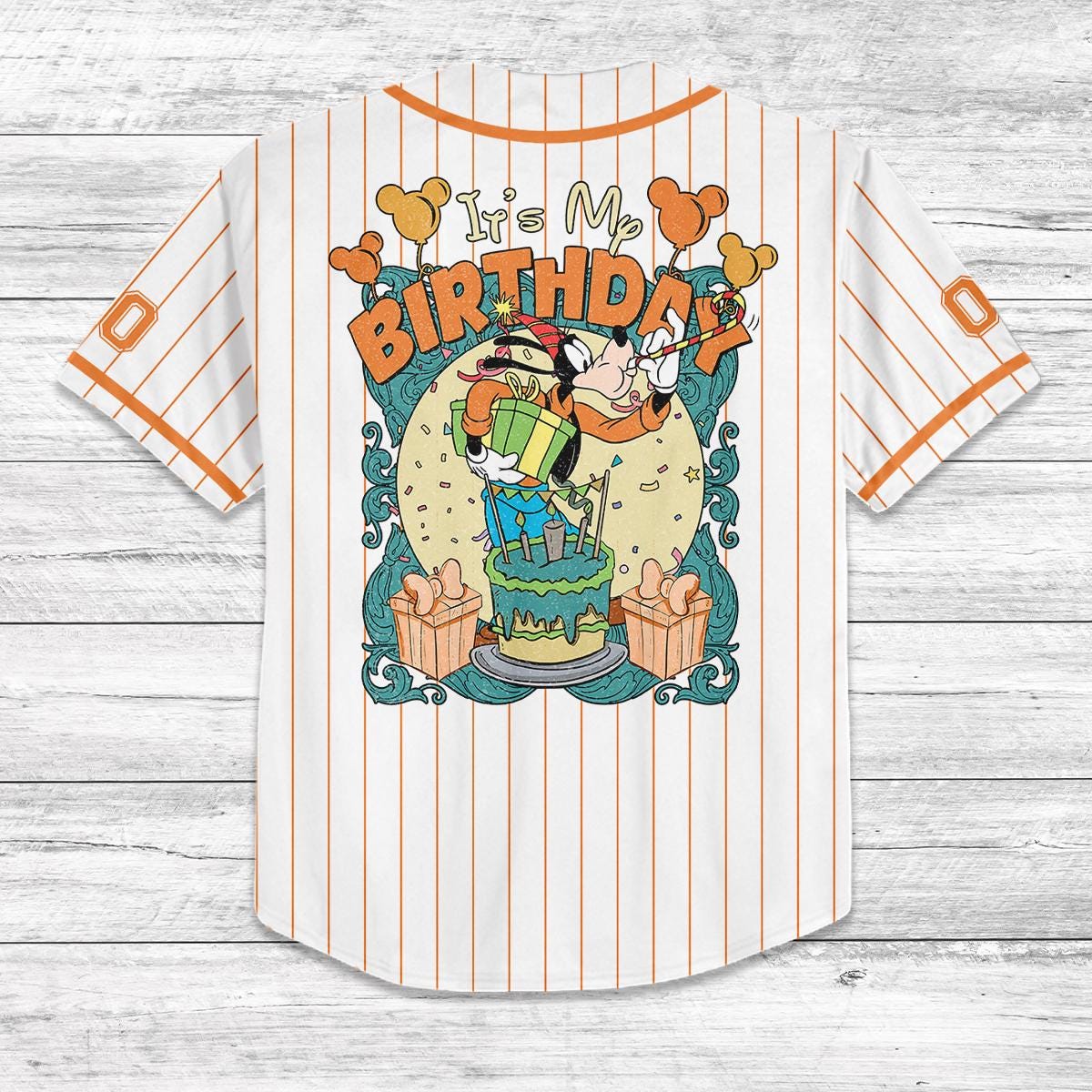 Custom Goofy Birthday Baseball Jersey, Disney Trip 2025 Shirt, Personalized Gift for Kids, Matching Family Vacation Outfit