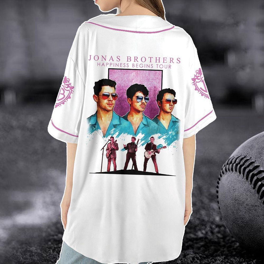 Jonas Brothers Happiness Begins Tour Baseball Jersey For Men Women, 5 Album 1 Night Tour - lylyprint.com