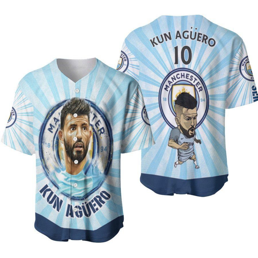 Kun Aguero 10 Sergio Aguero Best Footballer Funny Chibi Manchester City Designed Allover Gift For Aguero Fans Baseball Jersey Gifts for Fans - lylyprint.com
