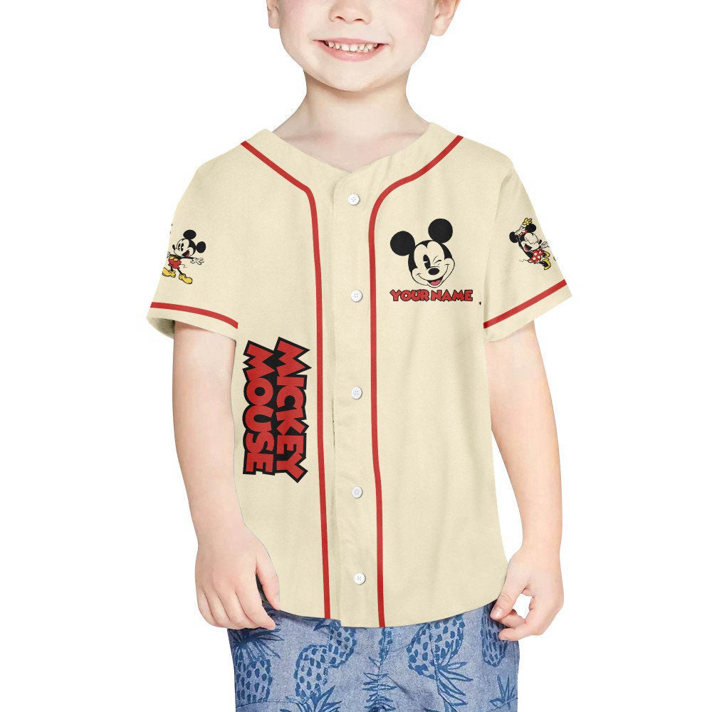 Cute Personalized Mickey Classic Jersey - Perfect Disney Baseball Gift for Fans - Best Birthday Surprise - Bafud