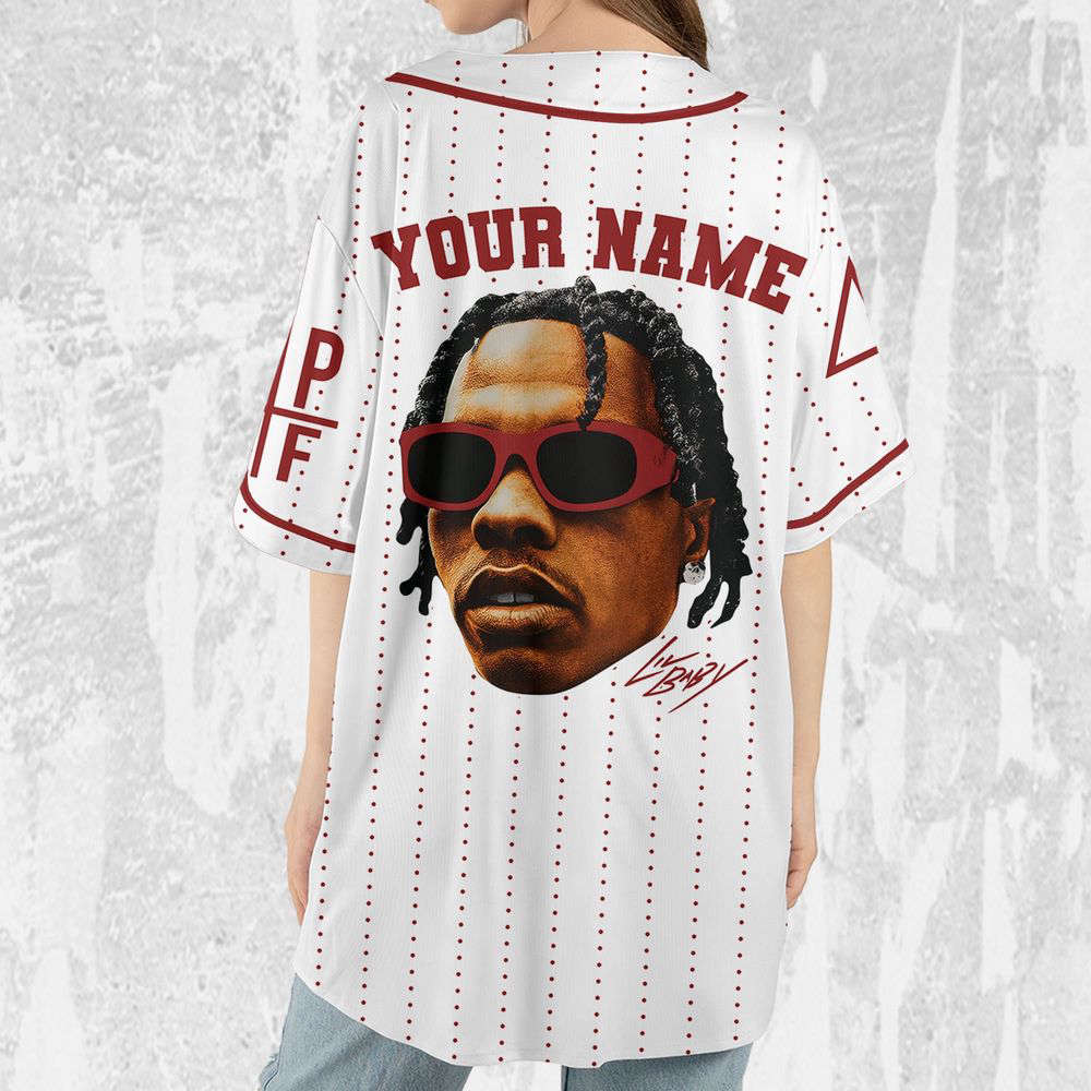 Personalize Retro Vintage Lil Baby Style Red And White Jersey, Lil Baby Baseball Jersey - lylyprint.com