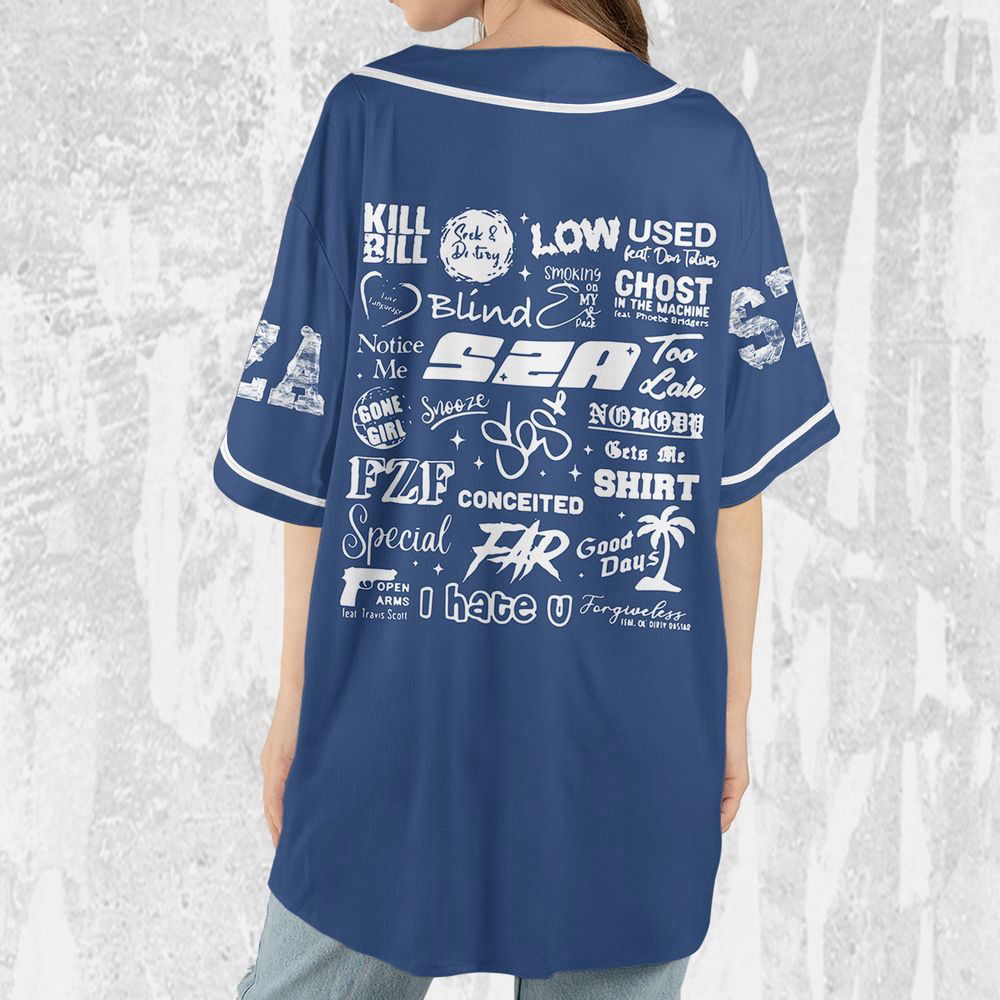 Personalize SZA SOS Tracklist Music Tour 2023 Jersey, Sza Baseball Jersey - lylyprint.com