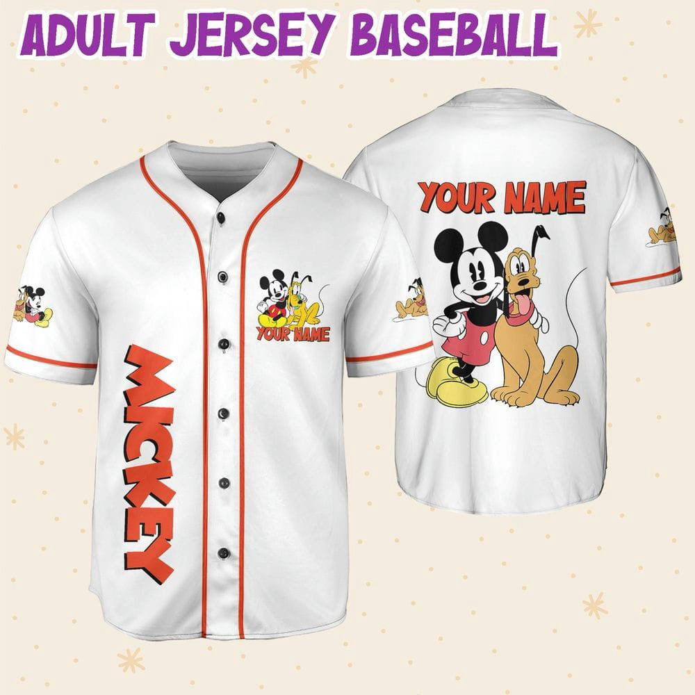 Personalized Disney Mikey Pluto Vintage Baseball Jersey - lylyprint.com