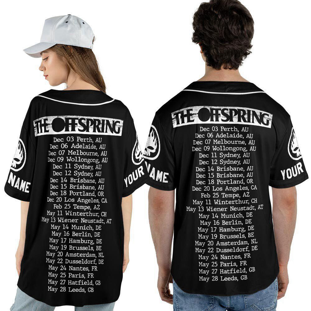 Personalized The Offspring Tour Music Baseball Jersey For Men Women - lylyprint.com