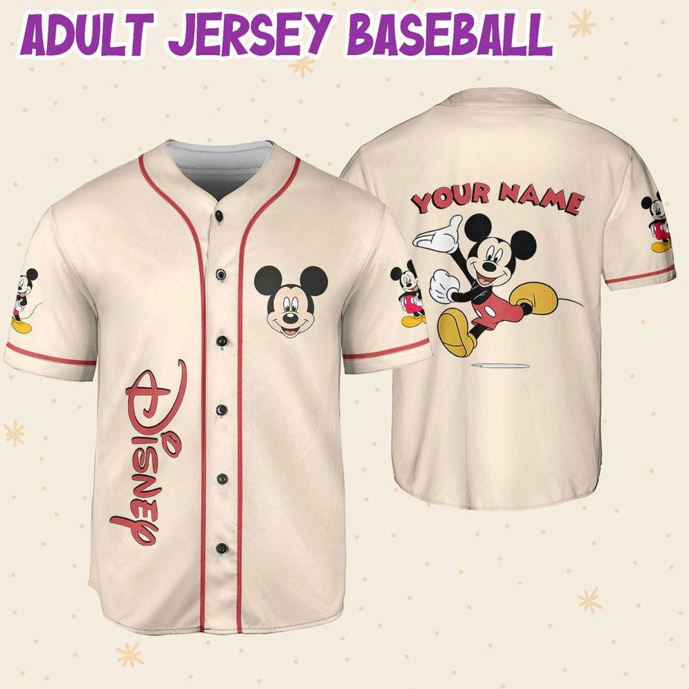 Personalized Vintage Disney Mickey Happy Life Baseball Jersey - lylyprint.com