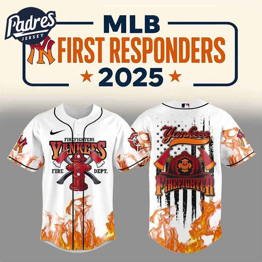 New York Yankees Firefighter Appreciation Day 2025 Baseball Jersey - Padres Jersey Oasis: Elevate Your Baseball Style Game