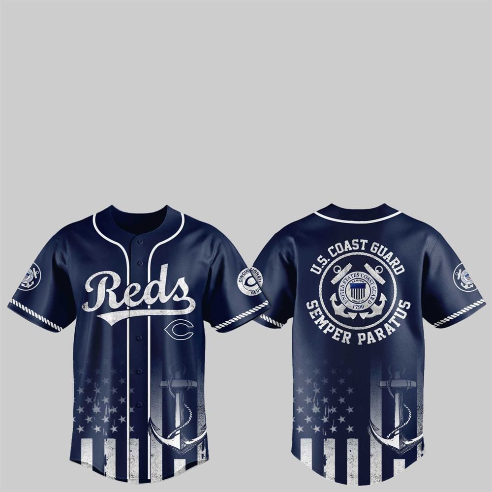 2025 Reds US Coast Guard Semper Paratus Jersey - Grishko.com