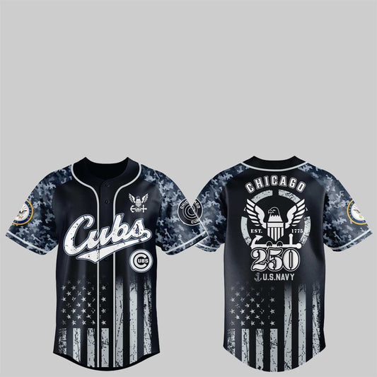 Cubs 250th US NAVY Jersey 2025 - Grishko.com