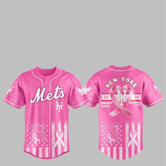 NY Mets 2025 Breast Cancer Awareness Month Jersey - Grishko.com