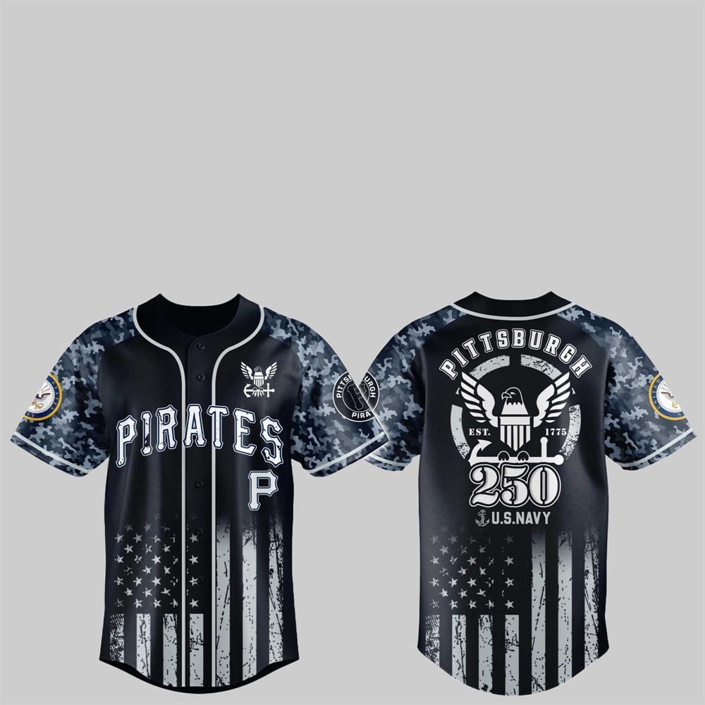 Pirates 250th US NAVY Jersey 2025 - Grishko.com