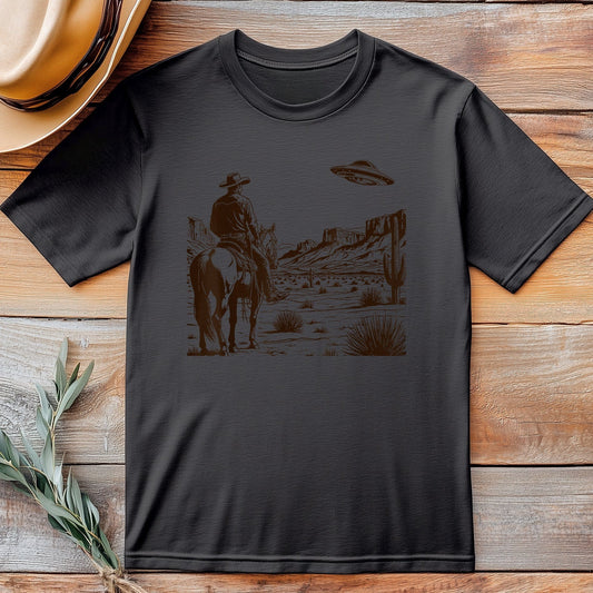 UFO Western T-Shirt - Alien Cowboy
