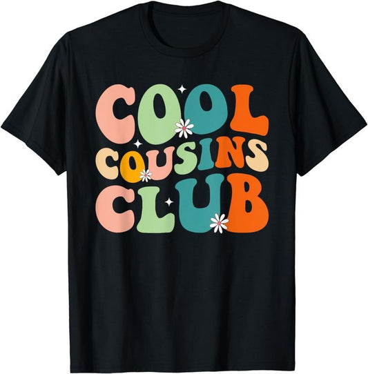 [100% Cotton] Cool Cousin Club Retro Cousin Matching Family Crew Squad T-Shirt