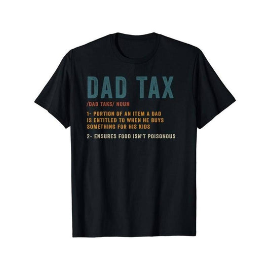 [100% Cotton] Dad Tax T-shirt, Trendy Cotton Tops Short Sleeve, Street Style Short Sleeve Tee
