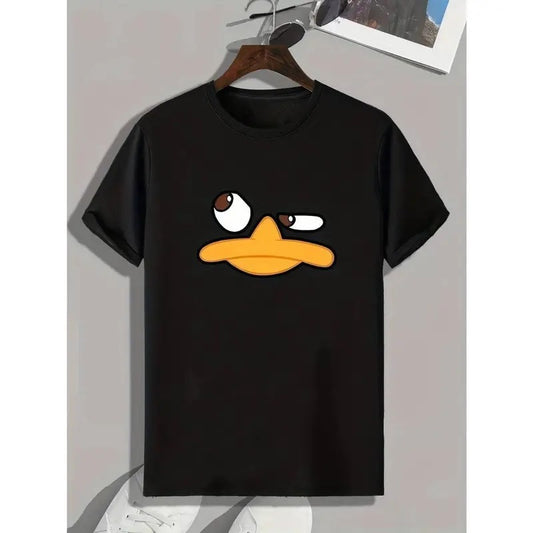 [100% Cotton] Men's Fun Animal Cartoon Print Round Neck Short Sleeve T-shirt