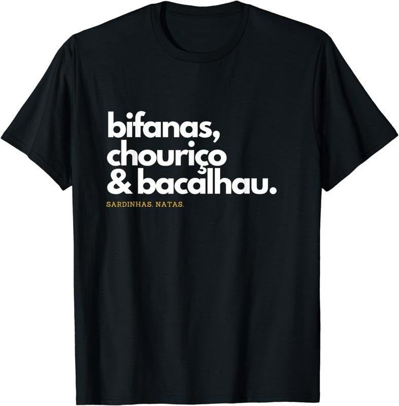 [100% Cotton] Portugal Food Shirt, Bifanas, Chourico, Bacalhau, Portuguese T-Shirt