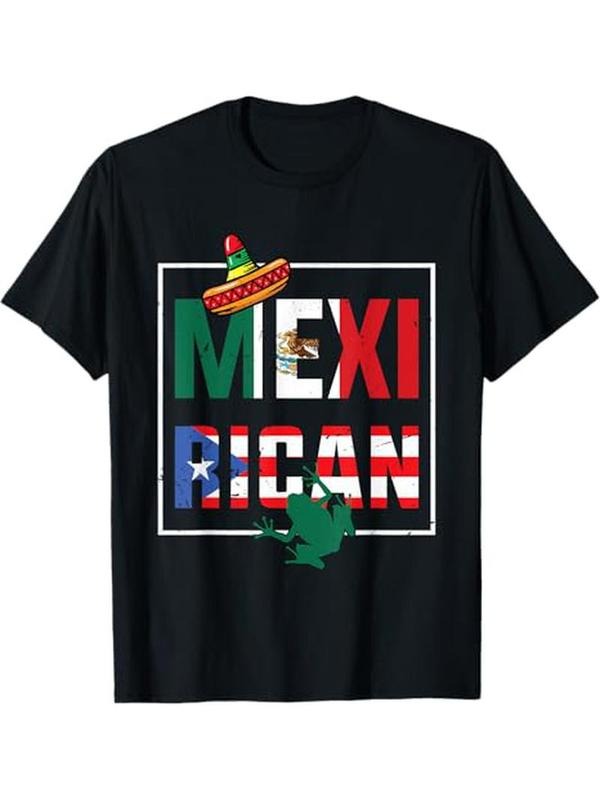 [100% Cotton] Puerto Rican Mexican Flag, Mexirican Half Puerto rico Mexico T-Shirt