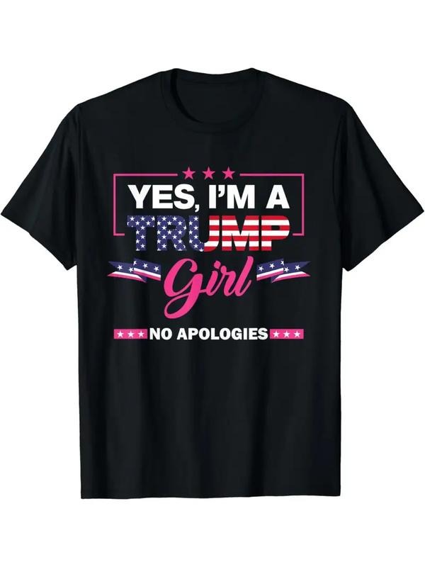 [100% Cotton] Yes I'm A Trump Girl No Apologies 2024 Election Womens T-Shirt