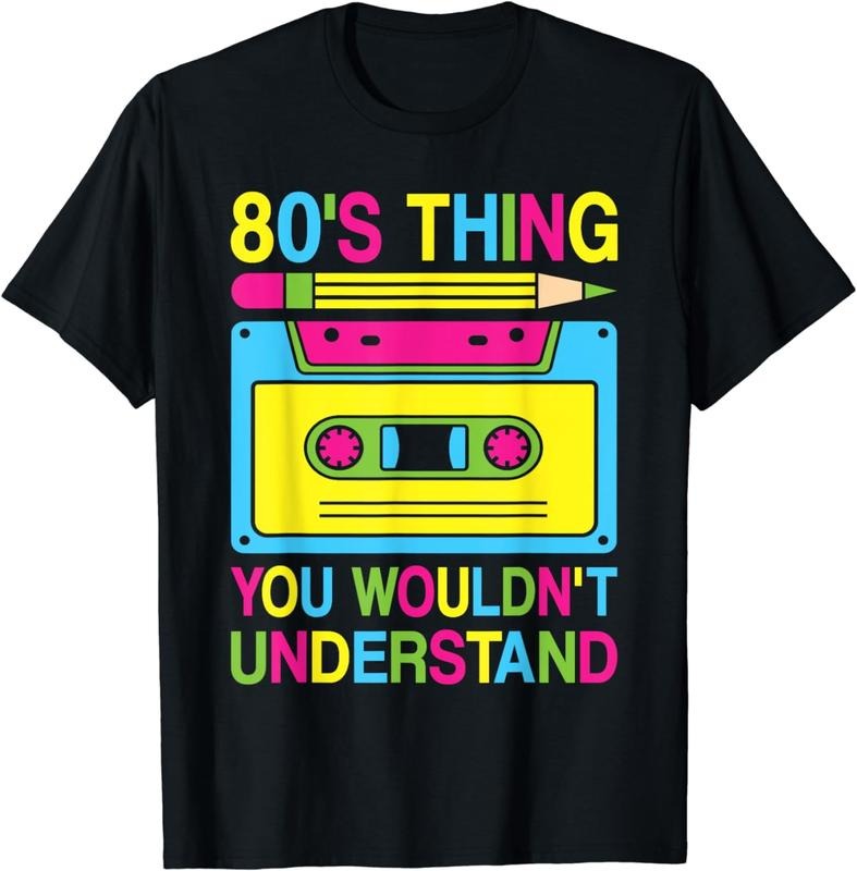 [100% Cotton]80's Thing 80s Outfit 80s Party Costume Men Women Kids T-Shirt