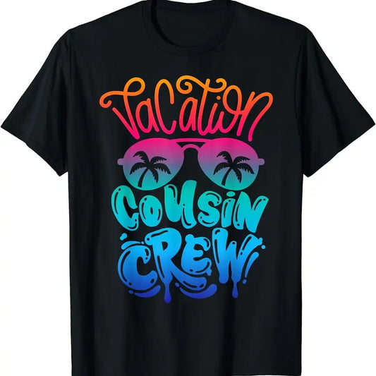 [100% Cotton]Cousin Crew Family Vacation Summer Vacation Beach Sunglasses T-Shirt