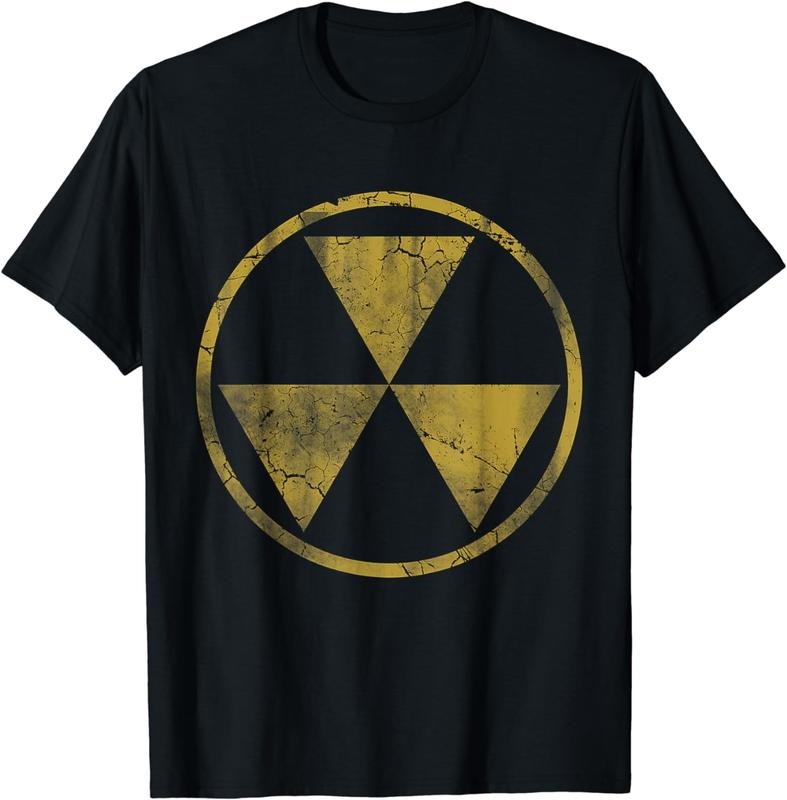 [100% Cotton]Fallout Nuclear Symbol Retro Fade Distressed T-Shirtstyle{n002}2