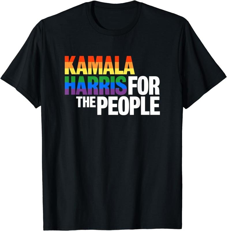 [100% Cotton]Kamala Harris For President Breathable casual T-shirt| LGBT Gay Pride Rainbowstyle{n002}2