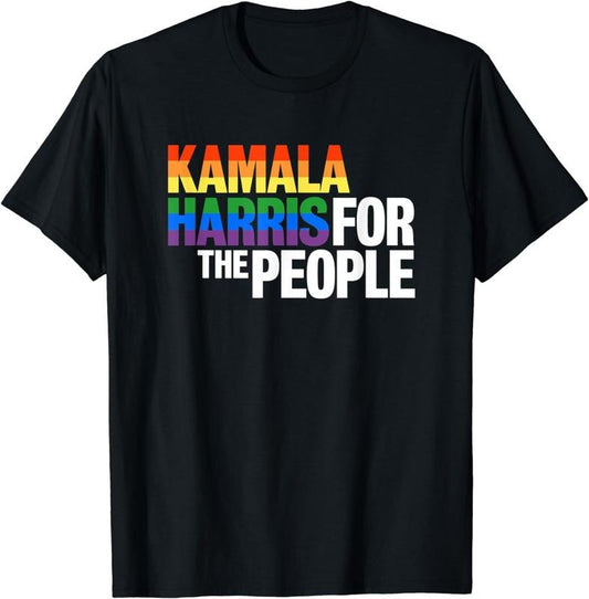 [100% Cotton]Kamala Harris For President Breathable casual T-shirt| LGBT Gay Pride Rainbowstyle{n002}2