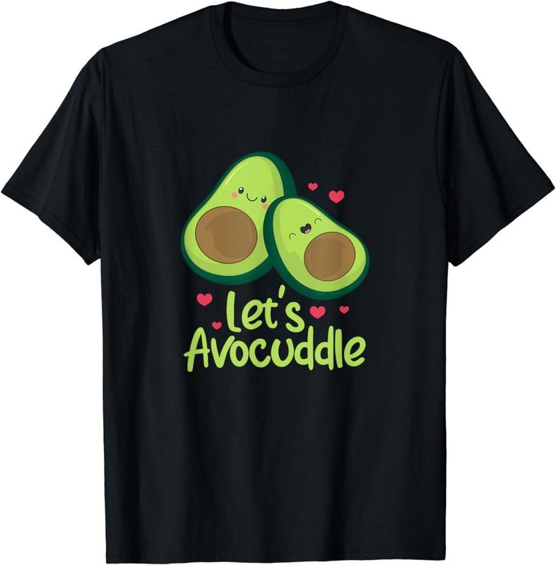 [100% Cotton]Let's Avocuddle Cute Avocado Couple Valentine's Day Kawaii T-Shirt