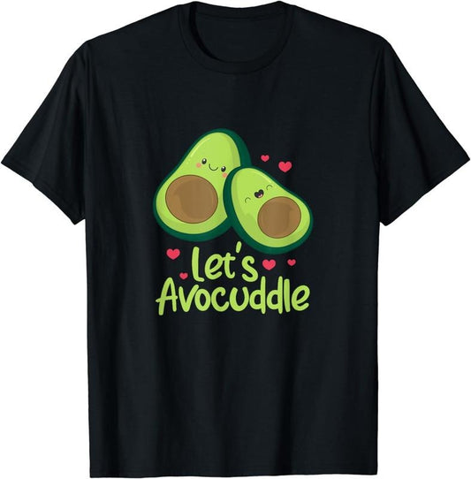 [100% Cotton]Let's Avocuddle Cute Avocado Couple Valentine's Day Kawaii T-Shirt