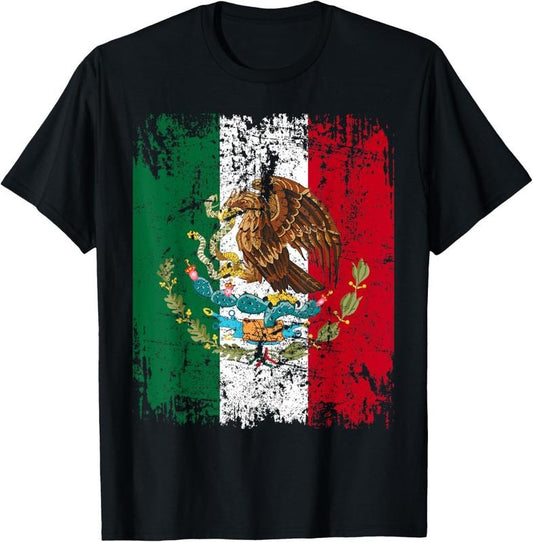 100% Cotton MEXICO Flag Vintage | Men Women  | MEXICO T-Shirt