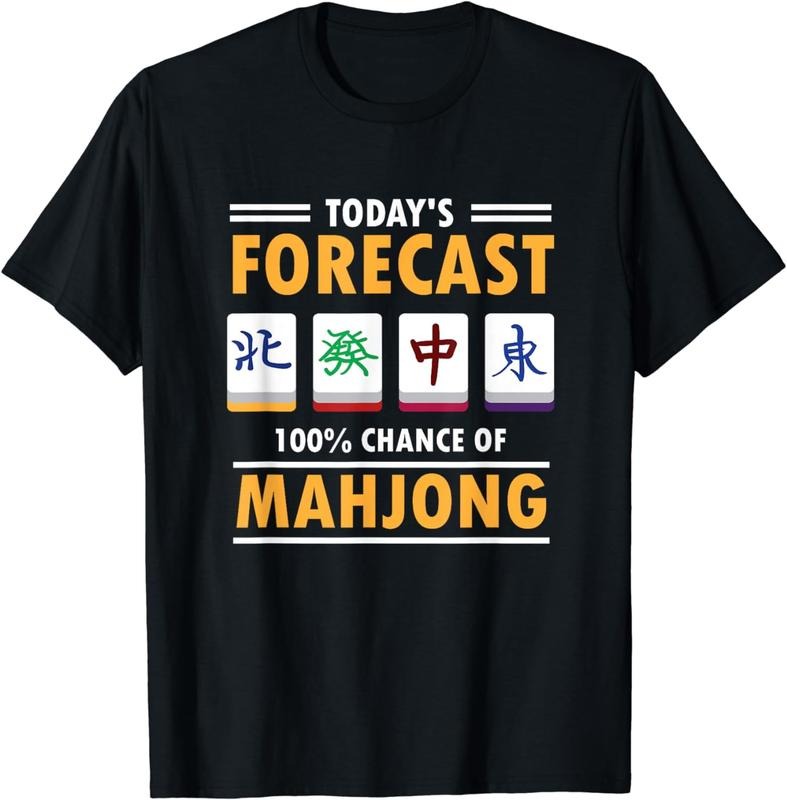 [100% Cotton]Mah Jong Forecast 100% Chance Of Mahjong T-Shirt