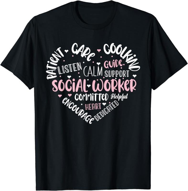 [100% Cotton]Social Worker Social Work Caseworker Public Work Love T-Shirt