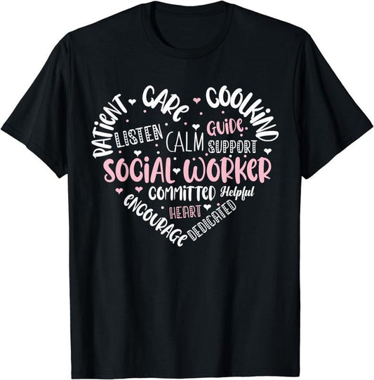 [100% Cotton]Social Worker Social Work Caseworker Public Work Love T-Shirt